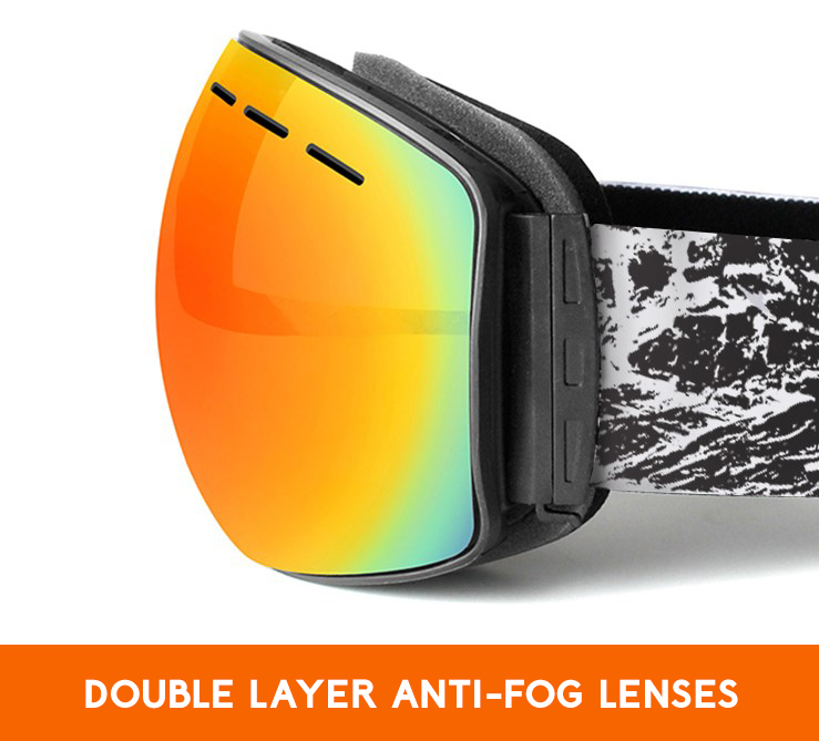 Murray Prescription Ski and Snowboard Goggles Silver - Dual Layer Anti Fog Polarized Lenses