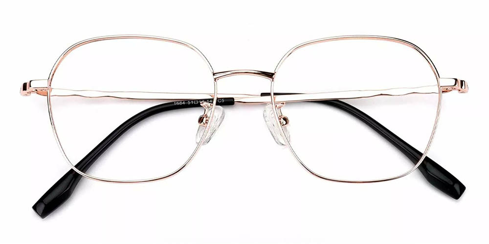 1684 Metal Prescription Glasses Gold
