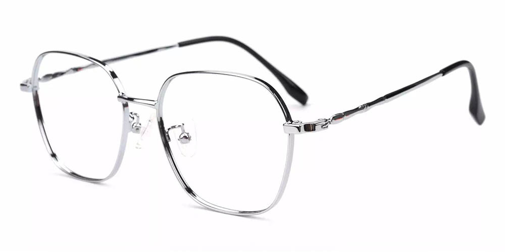 1684 Metal Prescription Glasses Silver