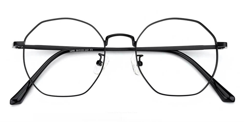 1698 Metal Prescription Glasses Black