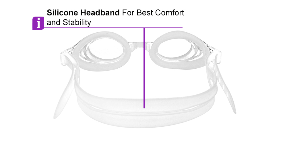 Benson Prescription Swimming Goggles Clear - Nose Clip, Ear Plugs and Watertight Case Included 