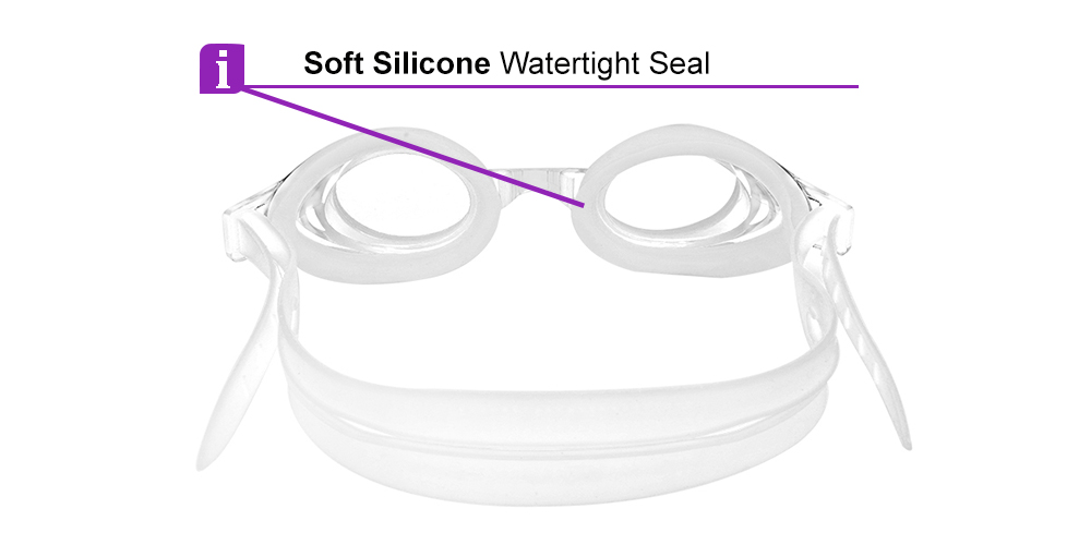 Benson Prescription Swimming Goggles Clear - Nose Clip, Ear Plugs and Watertight Case Included 