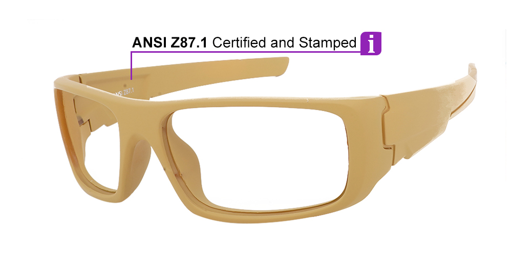 Sherrill Prescription Safety Glasses Almond