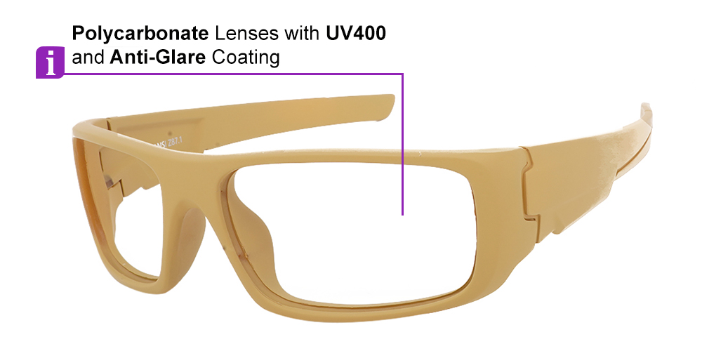 Sherrill Prescription Safety Glasses Almond