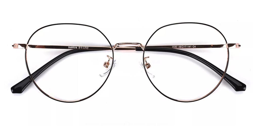 Fremont-C4 Prescription Eyeglasses Black Gold