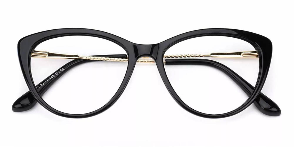 A5775 Cat Eye Prescription Glasses Black