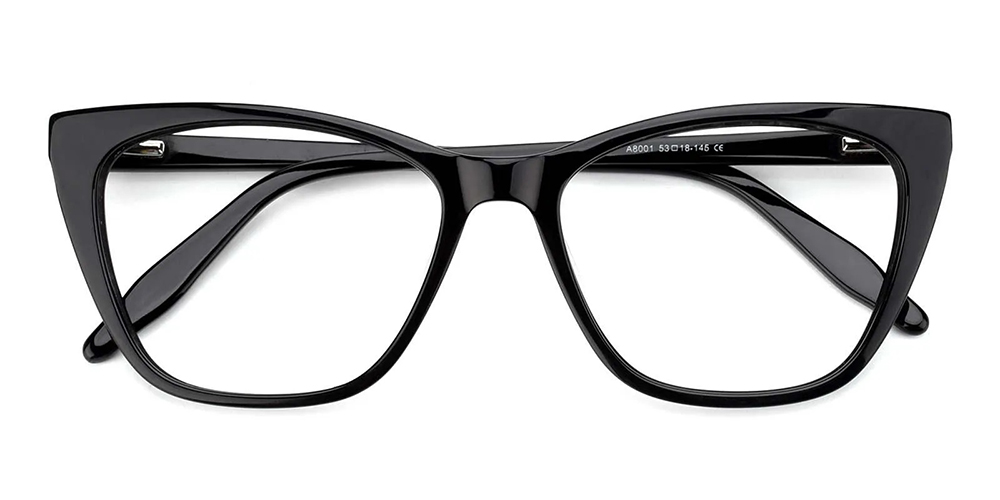 Eastchester Cat Eye Prescription Glasses Black - Spring Hinge