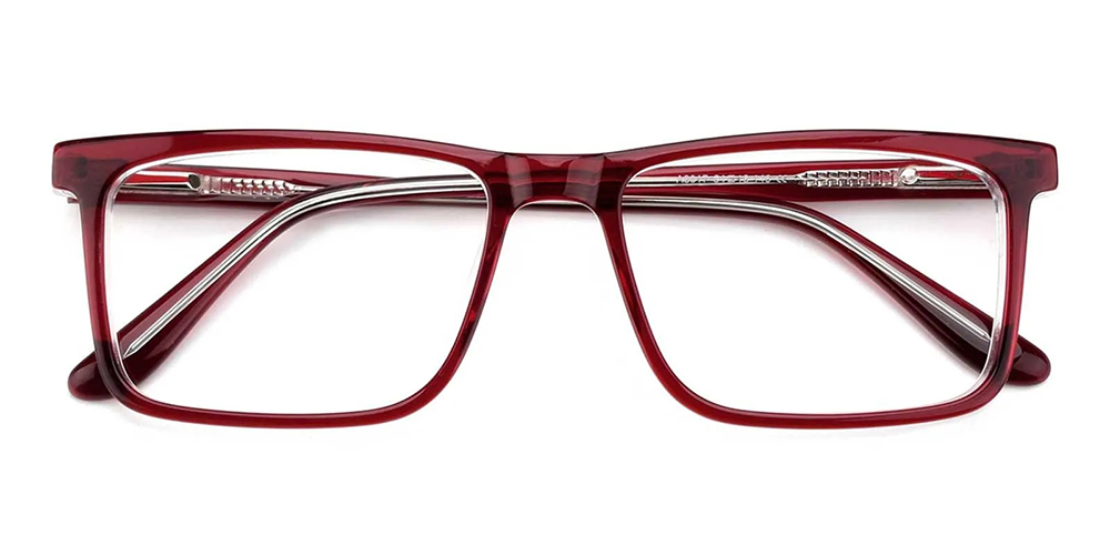 Mastic Prescription Glasses Red Acetate - Spring Hinge