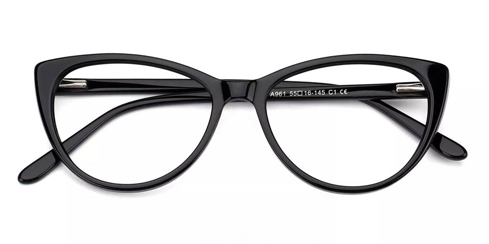 A961 Cat Eye Prescription Glasses Black