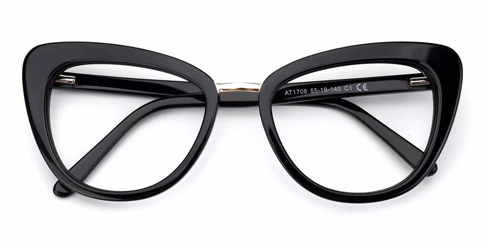 AT1708 Cat Eye Prescription Glasses Black