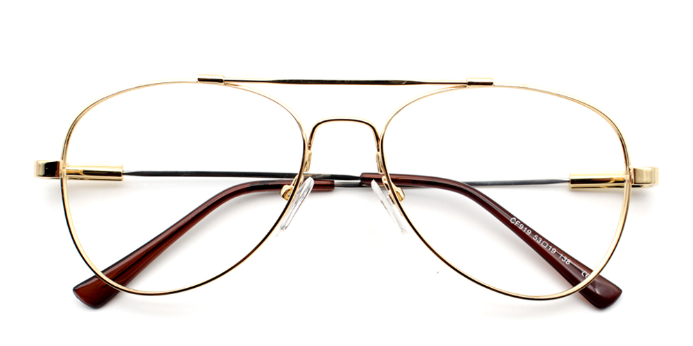 Leamington Aviator Eyeglasses Gold