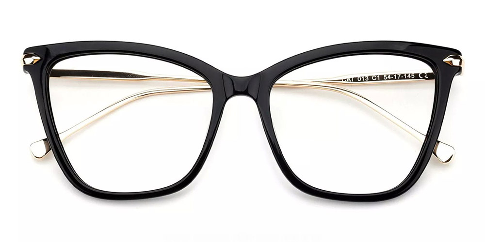 CAT013 Cat Eye Prescriptionnn Glasses Black