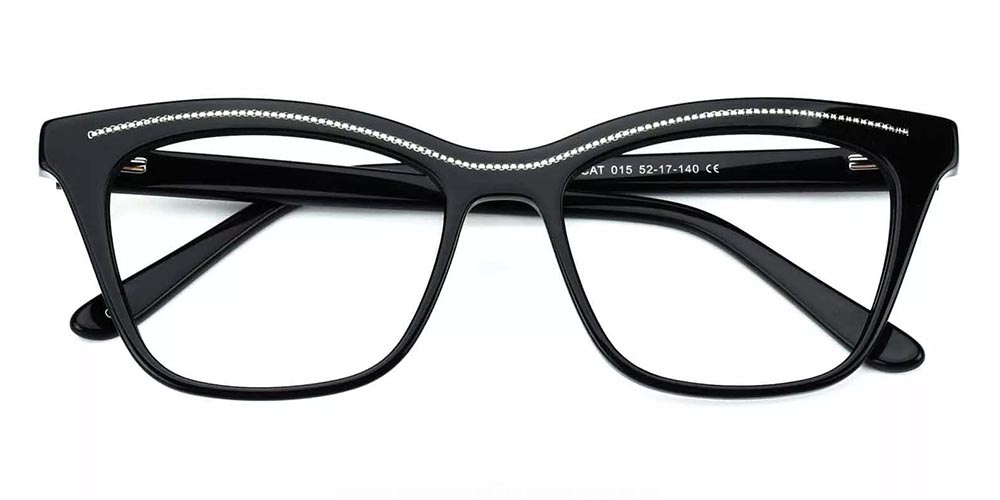CAT015 Cat Eye Prescription Glasses Black