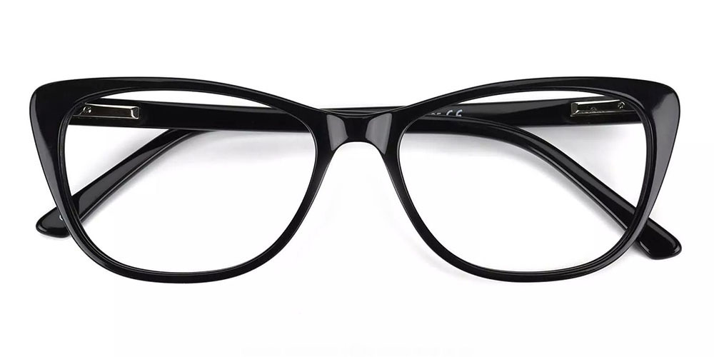 Rome-C1 Cat Eye Prescription Eyeglasses Black