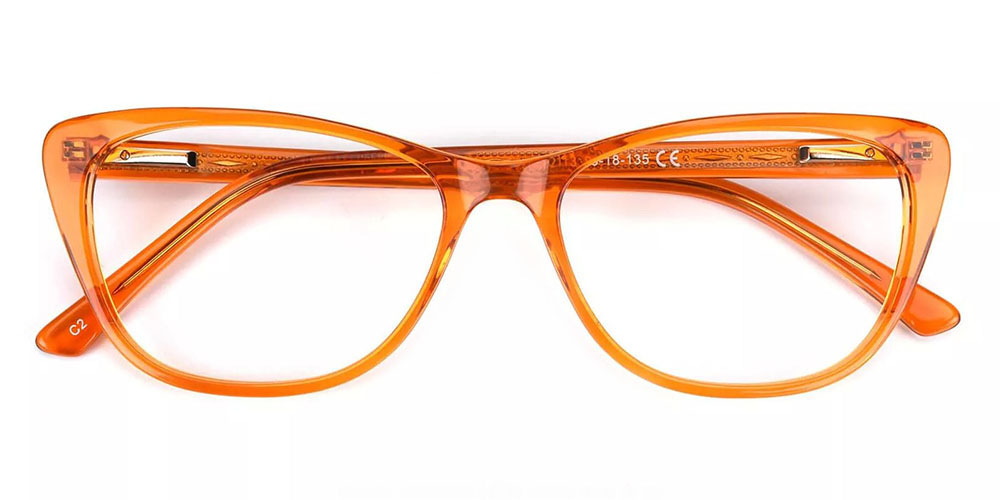 Rome-C2 Cat Eye Prescription Eyeglasses Orange