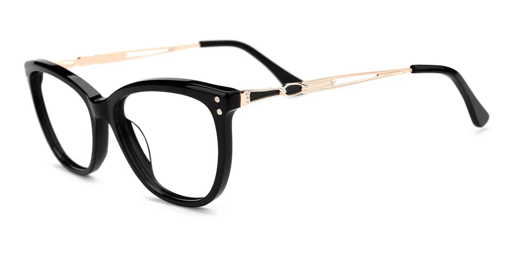 Genola Clip On Prescription Sunglasses Black Accetate with Spring Hinge