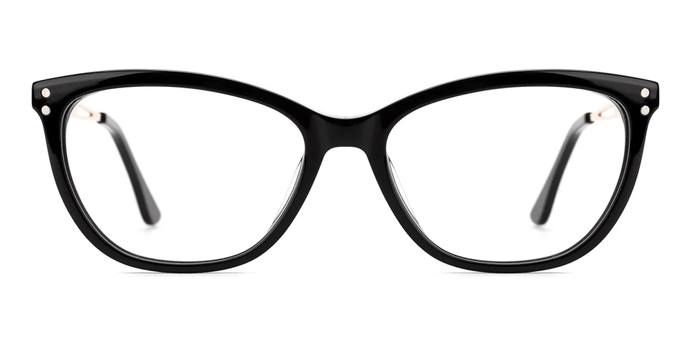 Genola Clip On Prescription Sunglasses Black Accetate with Spring Hinge