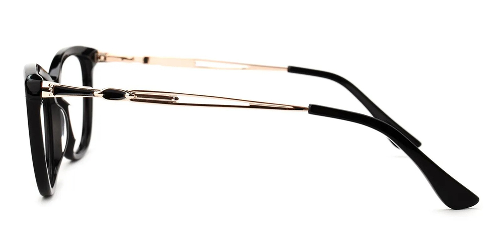 Genola Clip On Prescription Sunglasses Black Accetate with Spring Hinge