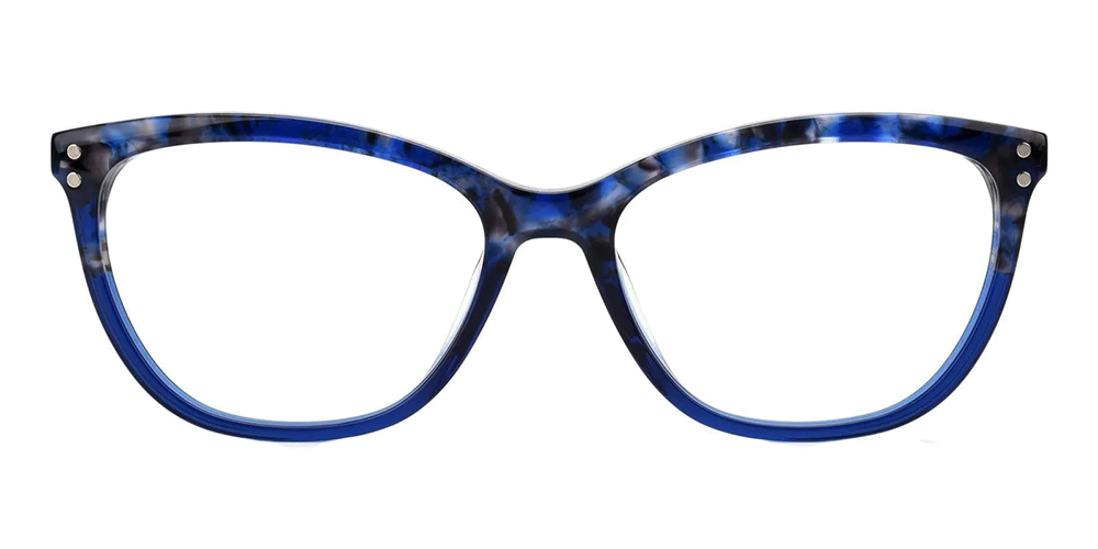 Genola Clip On Prescription Sunglasses Blue Accetate with Spring Hinge