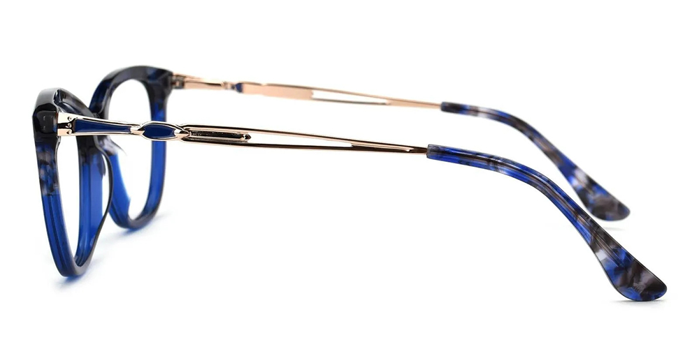 Genola Clip On Prescription Sunglasses Blue Accetate with Spring Hinge