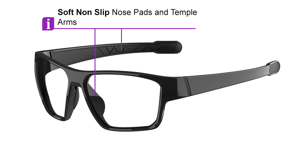 Matrix Shelby Prescription Sports Sunglasses Black - Cycling, Running or Baseball Glasses