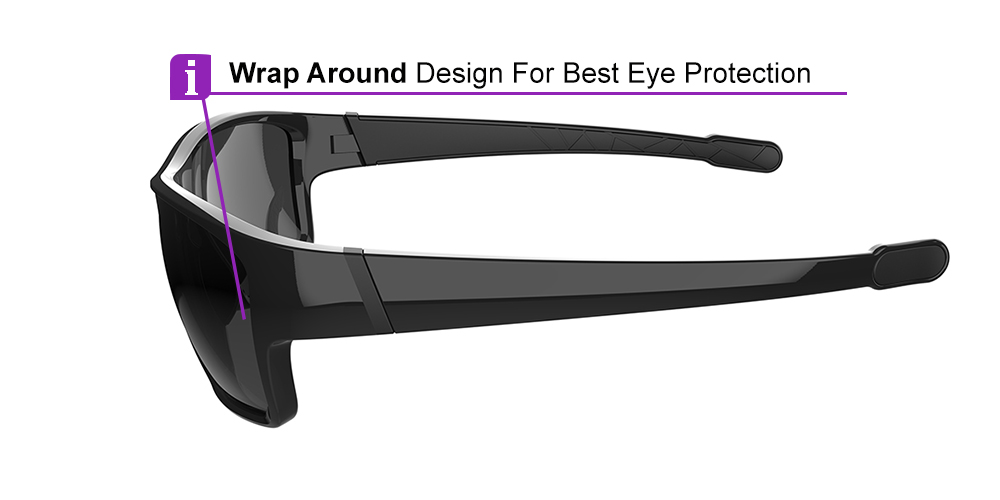 Matrix Shelby Prescription Sports Sunglasses Black - Cycling, Running or Baseball Glasses