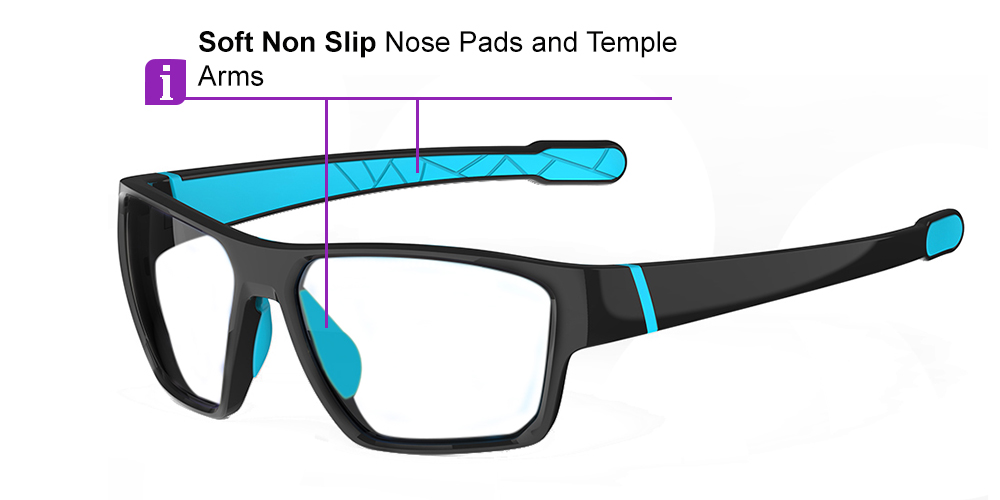 Matrix Shelby Prescription Safety Glasses Black Blue - ANSI Z87.1 Certified - Industrial, Construction and Tactical Glasses