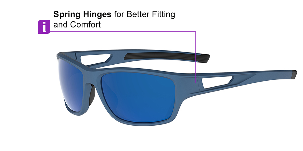 Matrix Salem Prescription Sports Safety Sunglasses Blue - Cycling, Tennis and Baseball Glasses