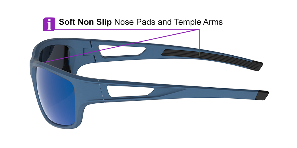 Matrix Salem Prescription Sports Safety Sunglasses Blue - Cycling, Tennis and Baseball Glasses