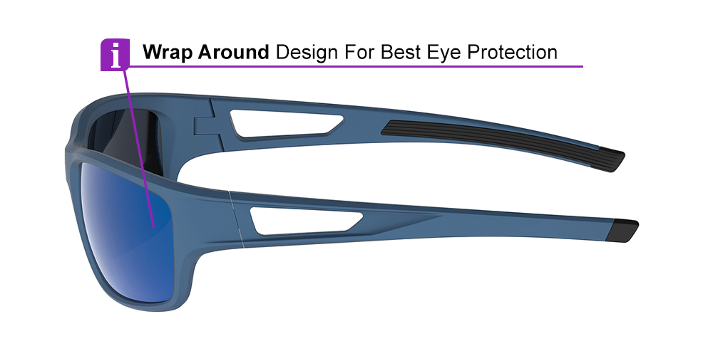 Matrix Salem Prescription Sports Safety Sunglasses Blue - Cycling, Tennis and Baseball Glasses