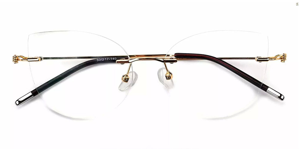R1041 Rimless Prescription Glasses Gold