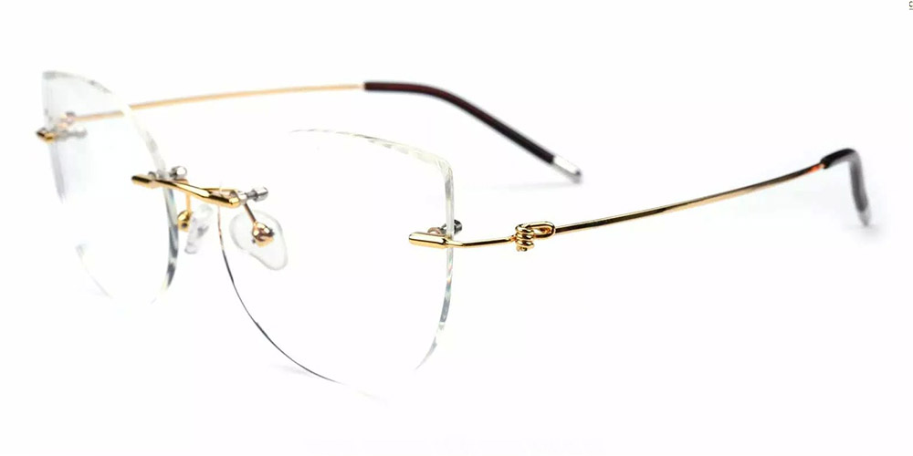 R1041 Rimless Prescription Glasses Gold