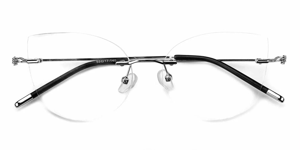 R1041 Rimless Prescription Glasses Silver