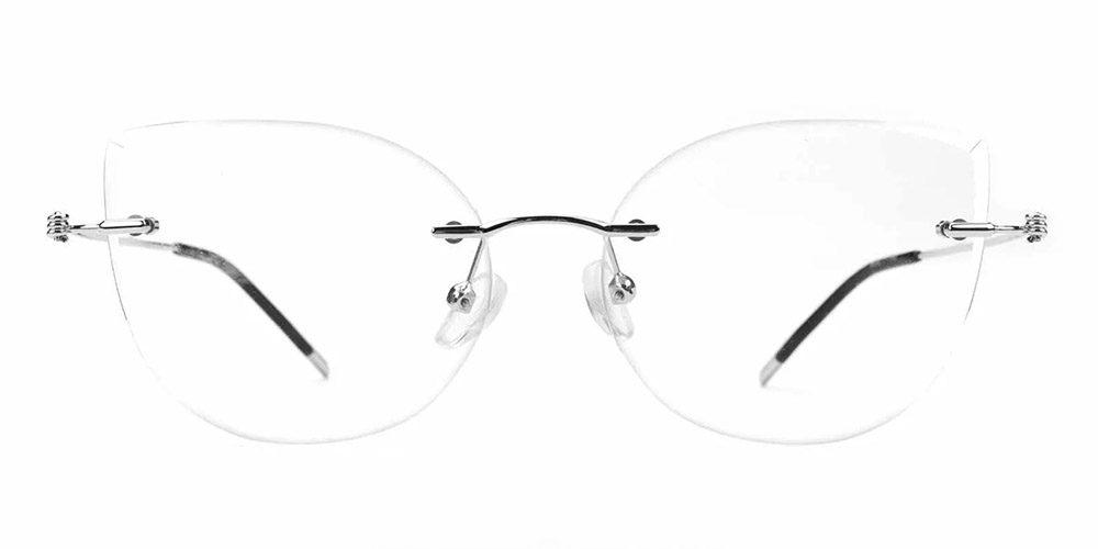 R1041 Rimless Prescription Glasses Silver