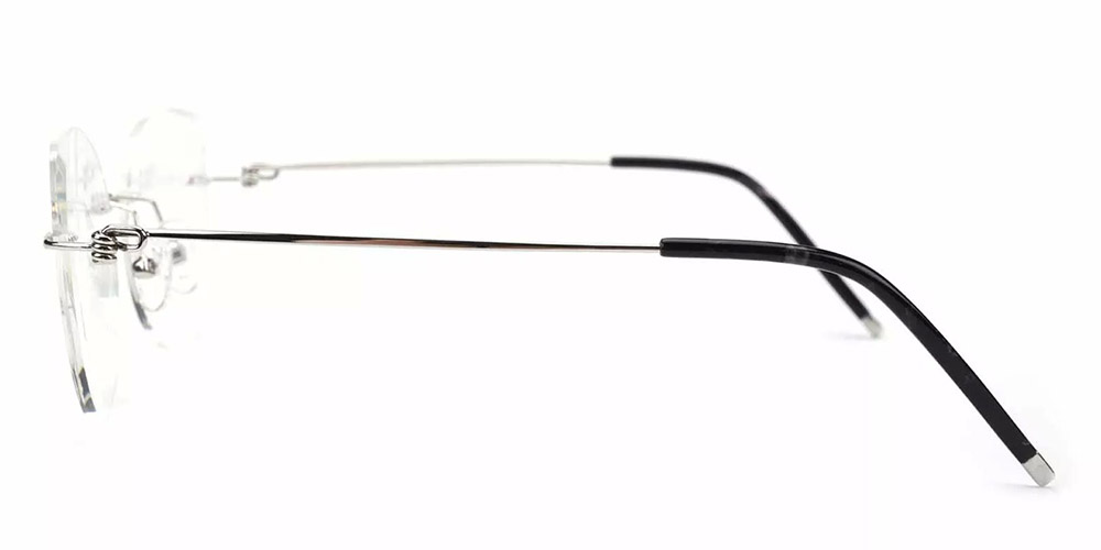 R1041 Rimless Prescription Glasses Silver