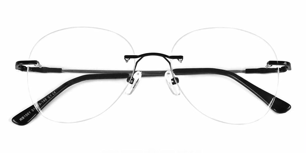 RB1001 Rimless Prescription Glasses Black