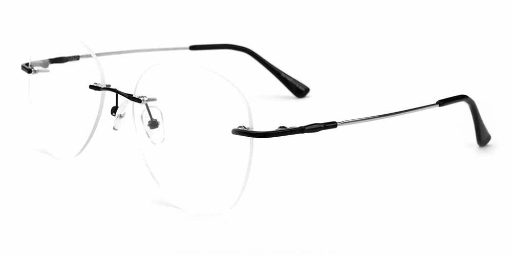 RB1001 Rimless Prescription Glasses Black