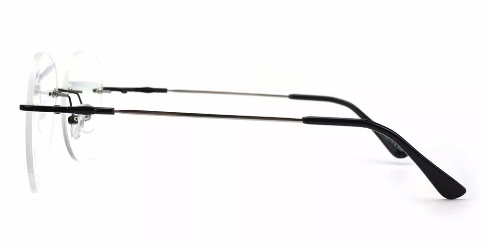 RB1001 Rimless Prescription Glasses Black