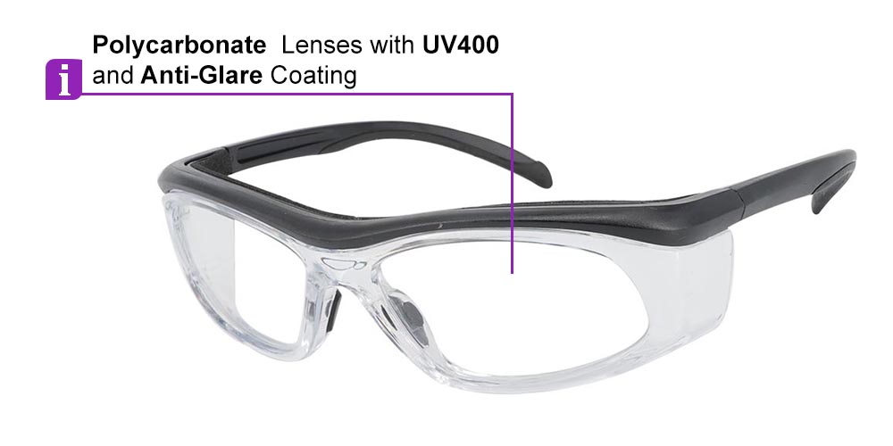 Auburn Prescription Safety Glasses Black - ANSI Z87.1 Certified