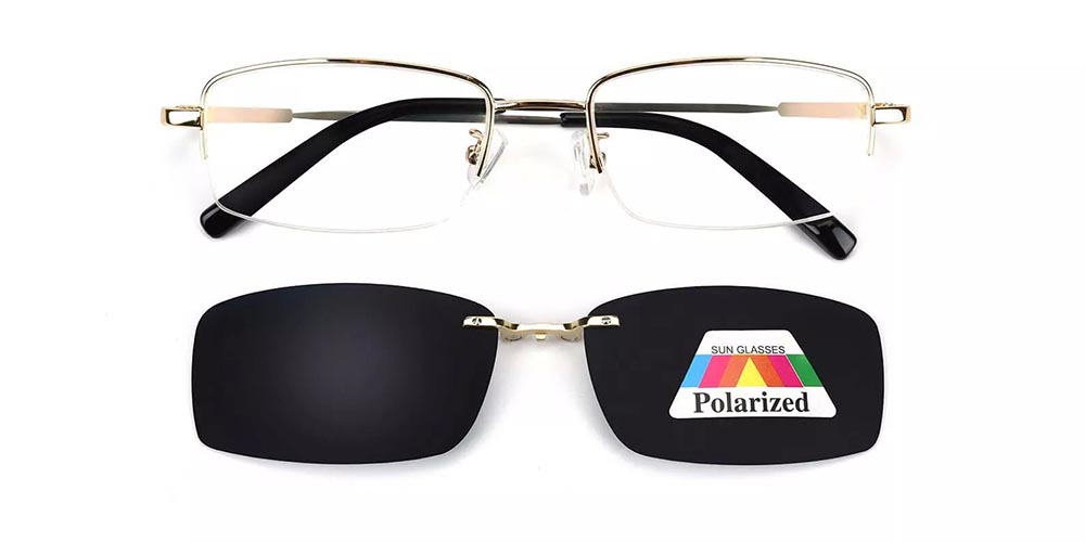 Copiague Clip On Prescription Sunglasses Gold