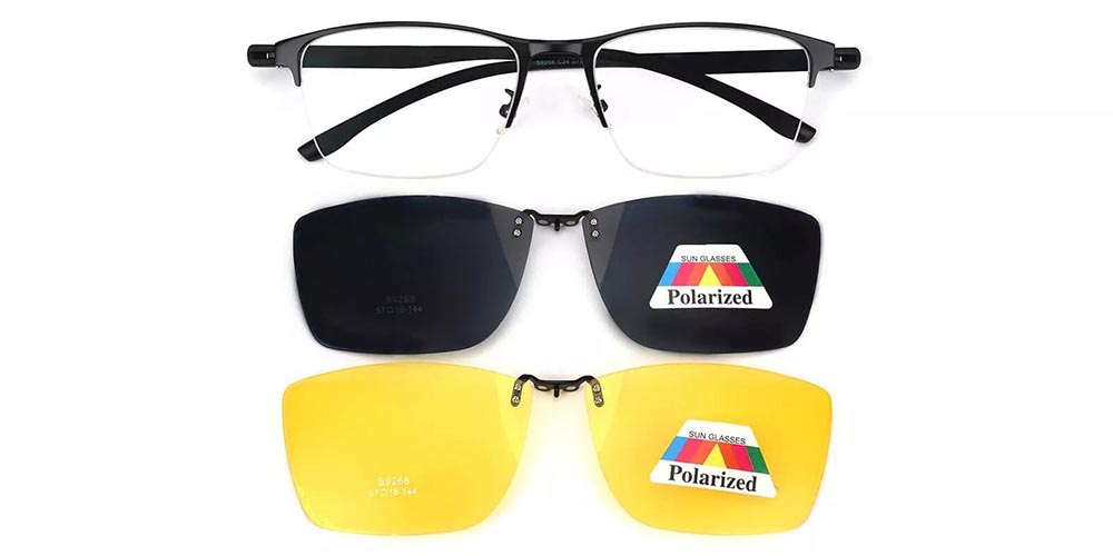 Merrick Clip On Prescription Sunglasses Black （2 Clips)