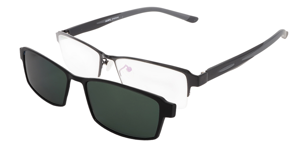 Kamas Clip-On Rx Sunglasses Black