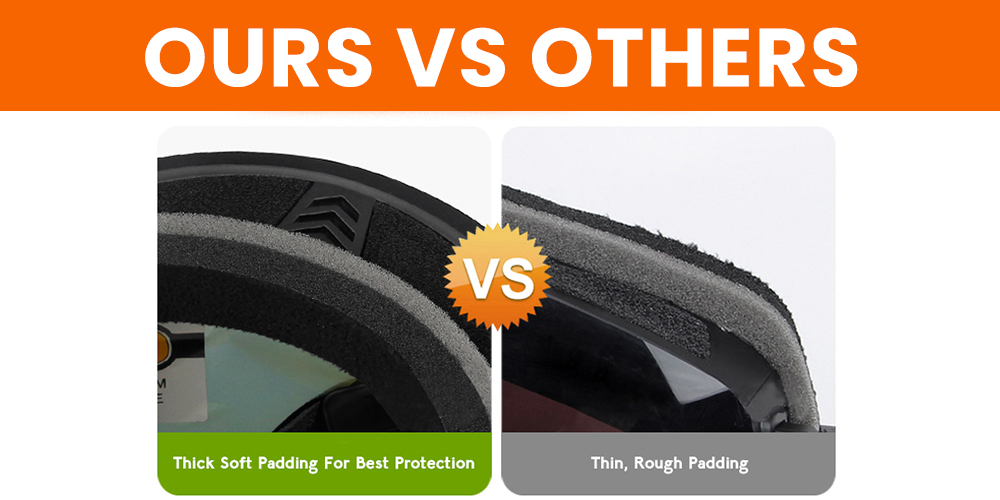 Kimberly Prescription Ski and Snowboard Goggles Gold - Dual Layer Anti Fog Lenses - Impact Resistance and UV Blocking Snow Glasses