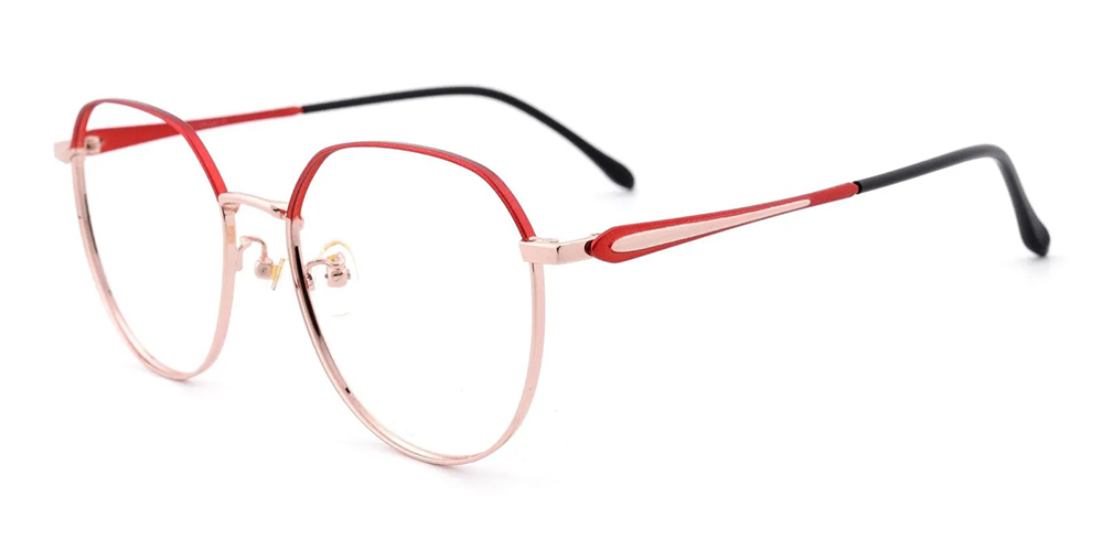 Harrison Titamium Aviator Prescription Eyeglasses Red Gold