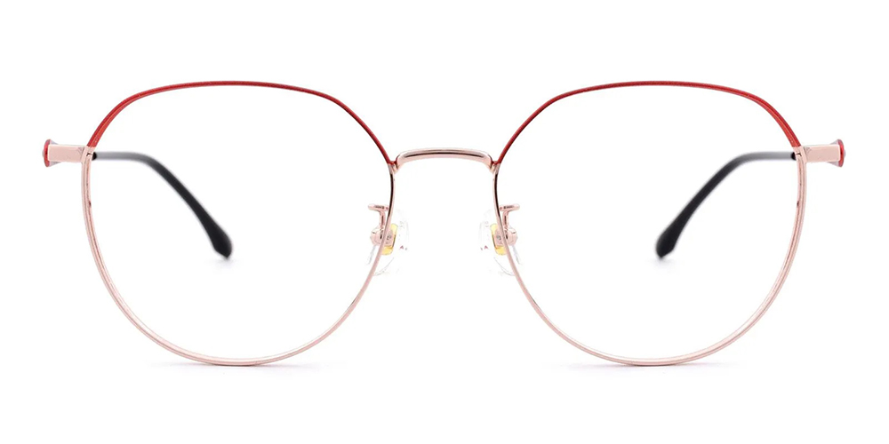 Harrison Titamium Aviator Prescription Eyeglasses Red Gold