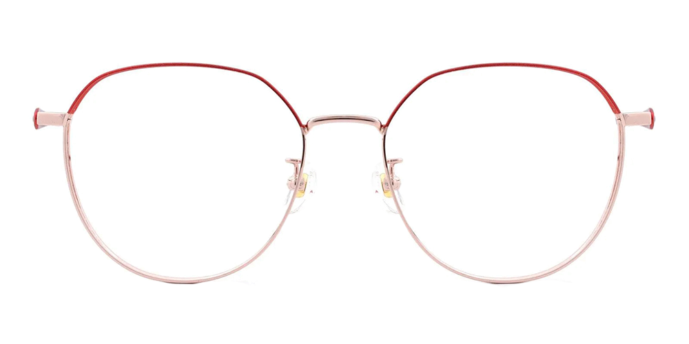 Harrison Titamium Aviator Prescription Eyeglasses Red Gold