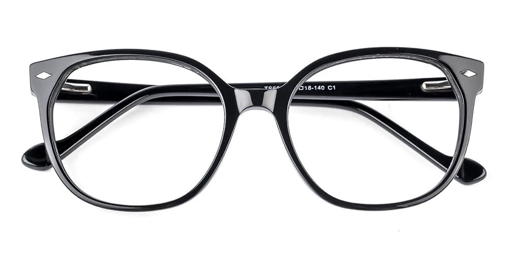 Depew Cat Eye Prescription Glasses Black - Spring Hinge