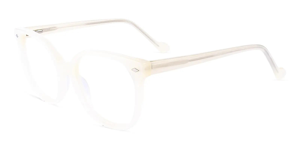 Depew Cat Eye Prescription Glasses White - Spring Hinge