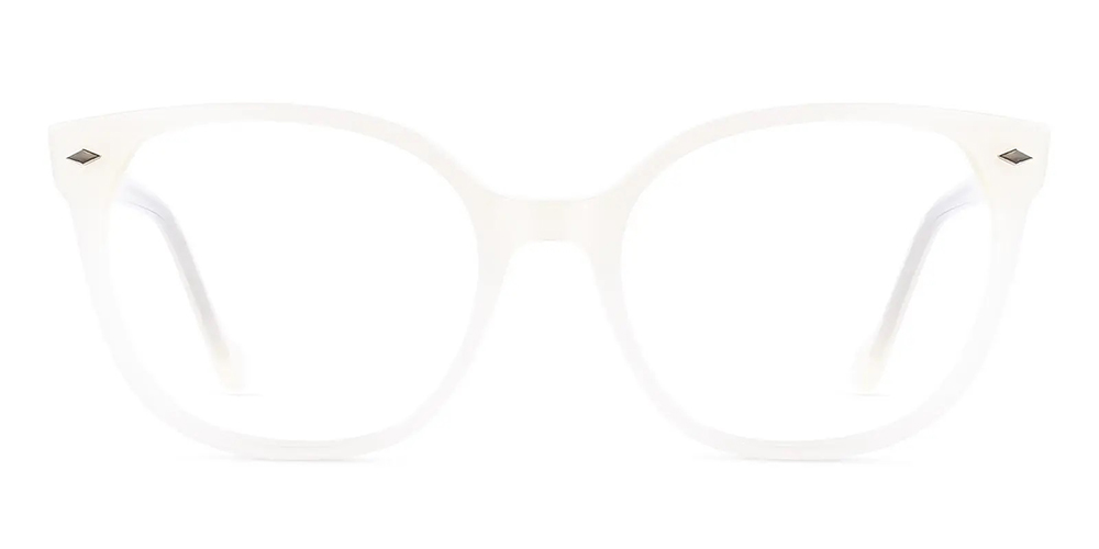 Depew Cat Eye Prescription Glasses White - Spring Hinge